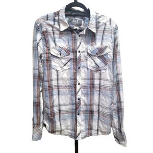 BKE Plaid Casual Button Down Long Sleeve Shirt Men's Size Medium
